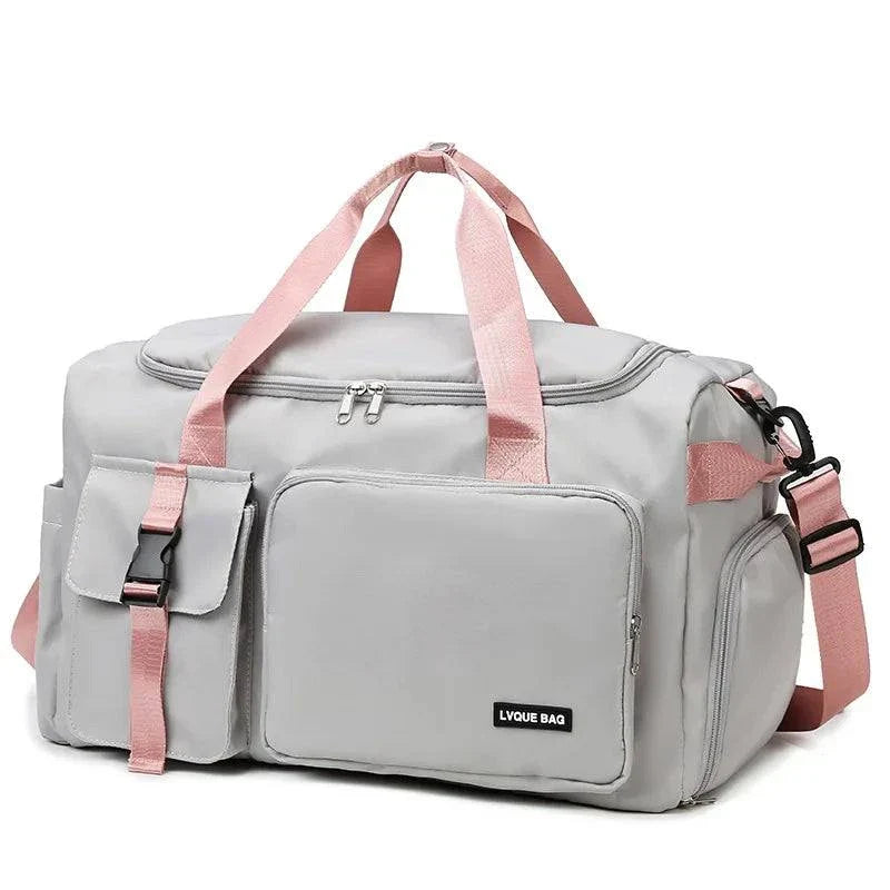 Waterproof Travel /Gym Bag with Shoe Compartment – Multi-Purpose Duffle - Grey