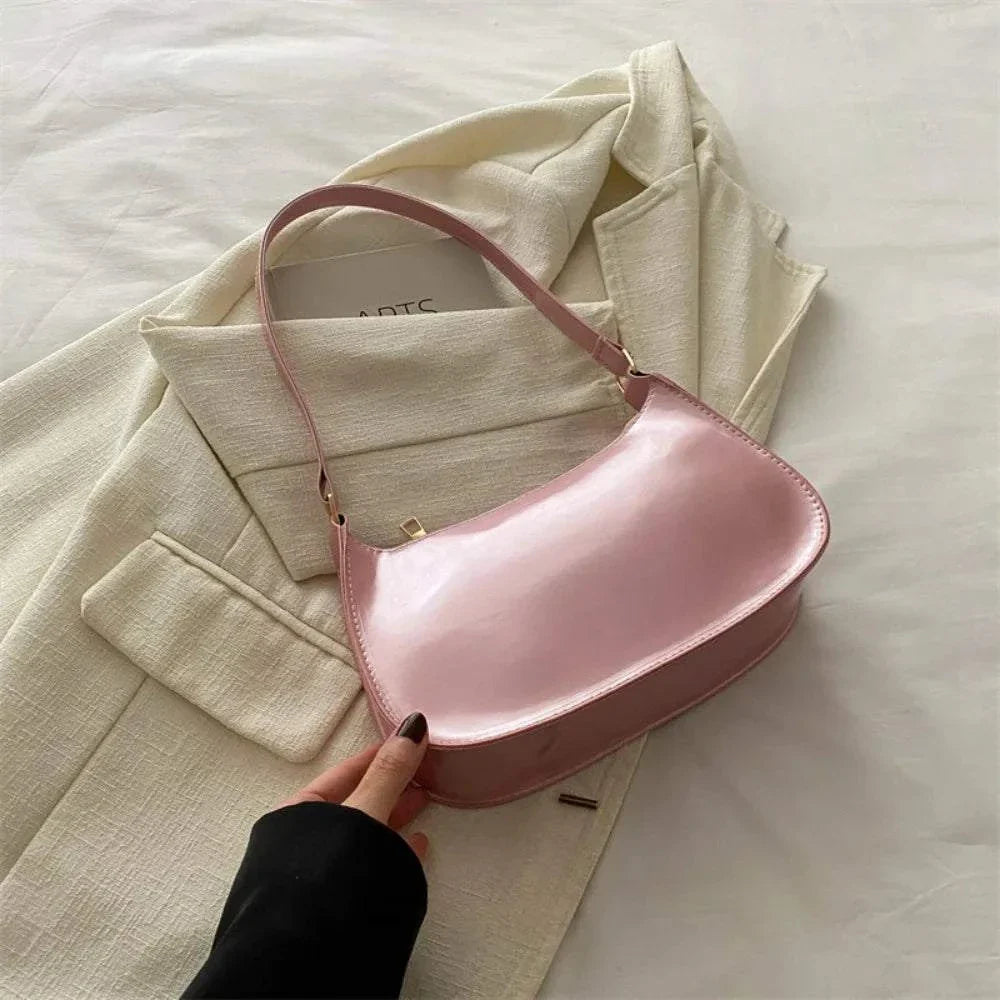 Unisex PU Leather Crossbody Bag – Everyday Casual Loo - Pink
