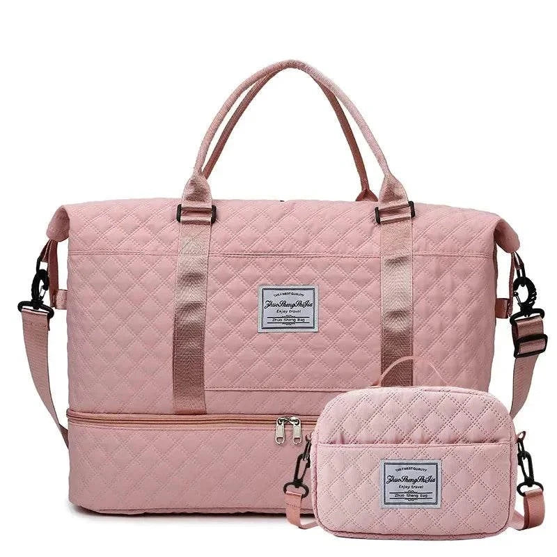 Women's Fashion Oxford Travel Duffel Bag - Pink
