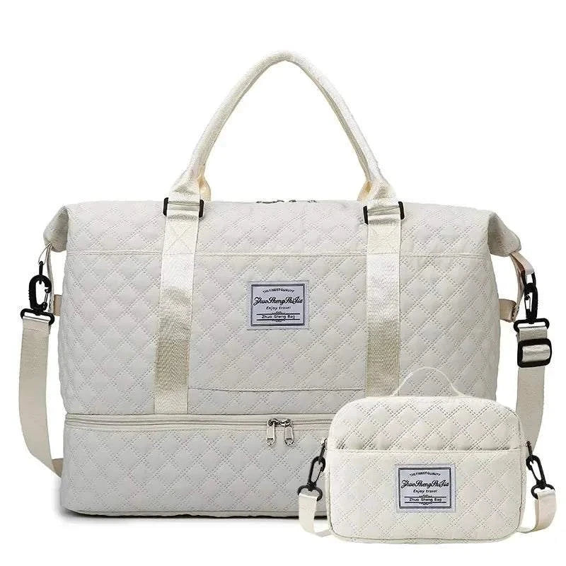 Women's Fashion Oxford Travel Duffel Bag - White