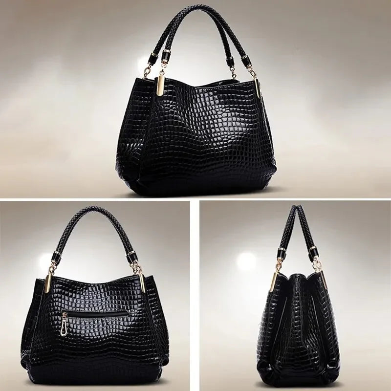 Stylish Crocodile Shoulder Tote