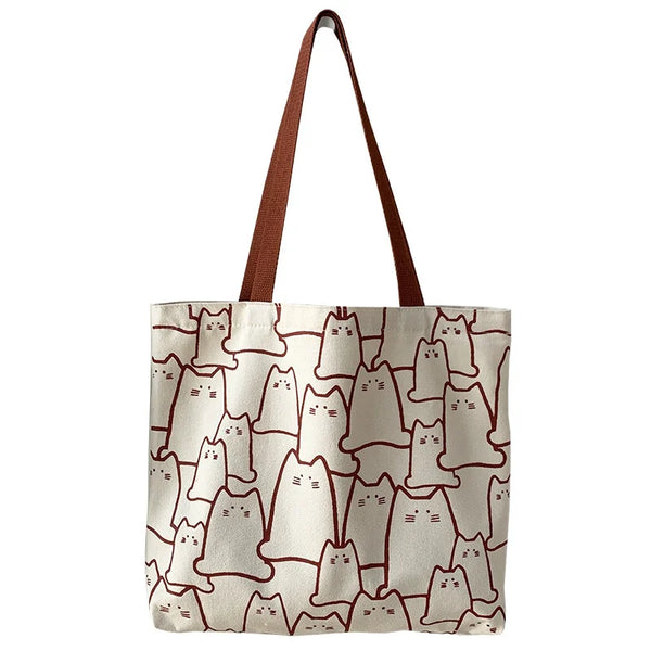 Chic Cat Canvas Tote Bag