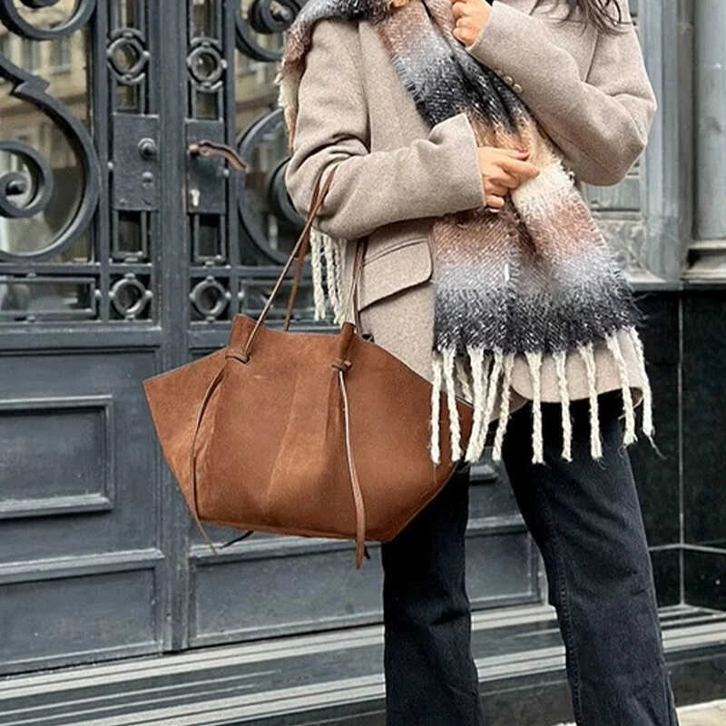 Chic Suede Shoulder Tote